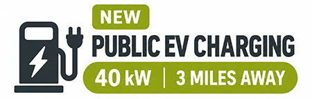 New public EV charging - 40 kW - 3 miles away