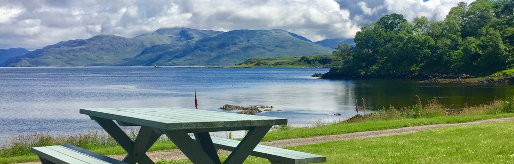 Outside seating at Sandaig Cottage